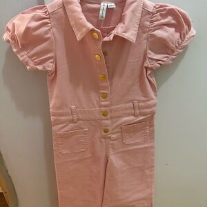Janie and Jack Pink Puff Sleeve Romper